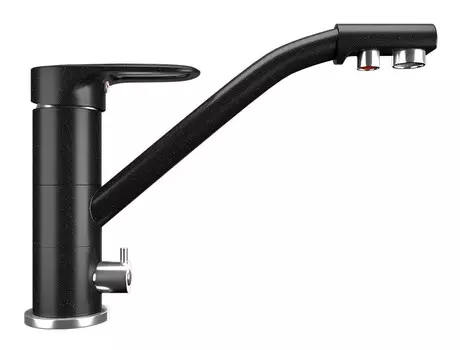 Смеситель для кухни с подключением к фильтру Ulgran ультра-черный U-010-344