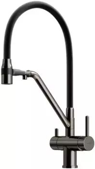 Смеситель для кухни Sancos Dora SC4003GG с подключением к фильтру, гибким изливом, вороненая сталь