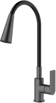 Смеситель для кухни Splenka S05.43.09 с гибким изливом, графит матовый