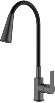 Смеситель для кухни Splenka S06.43.09 с гибким изливом, графит матовый