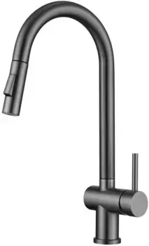 Смеситель для кухни Splenka S204.49.09 с выдвижным изливом, графит матовый