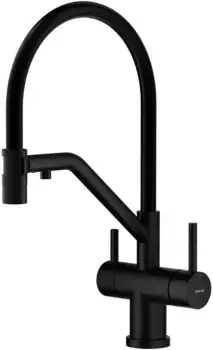 Смеситель для кухни Splenka S70.62.06 с подключением к фильтру, гибким изливом, черный матовый