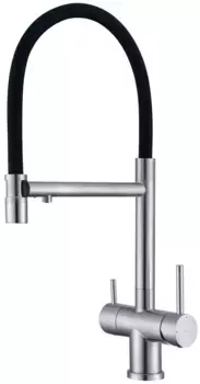 Смеситель для кухни Splenka S70.63.05 с подключением к фильтру, гибким изливом, сатин