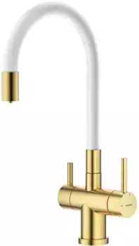 Смеситель для кухни Splenka S70.64.03 с подключением к фильтру, гибким изливом, золотой матовый