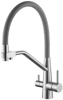 Смеситель для кухни Splenka S71.62.05 с подключением к фильтру, гибким изливом, сатин