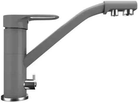 Смеситель для кухни Ulgran UQ-010-09 с подключением к фильтру, мокрый асфальт