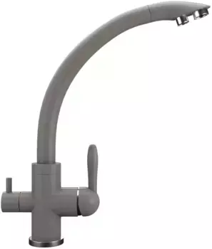 Смеситель для кухни Ulgran UQ-017-09 с подключением к фильтру, мокрый асфальт