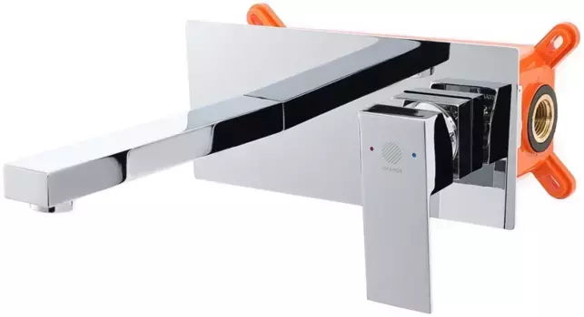 Смеситель для раковины без донного клапана Orange Lutz M04-722cr