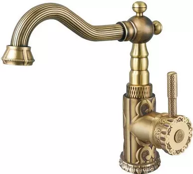 Смеситель для раковины без донного клапана Zorg Antic A 114U-BR