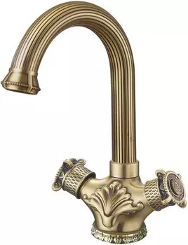 Смеситель для раковины без донного клапана Zorg Antic A 2008U-BR