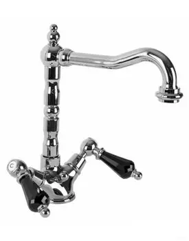 Смеситель для раковины хром, ручки Swarovski Nero Cezares Diamond DIAMOND-LS2-01-Sw-N