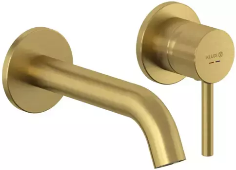 Смеситель для раковины Kludi Bozz 38244N076 встраиваемый, без донного клапана, золотой матовый