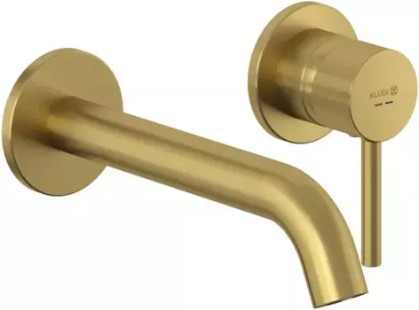 Смеситель для раковины Kludi Bozz 38245N076 встраиваемый, без донного клапана, золотой матовый