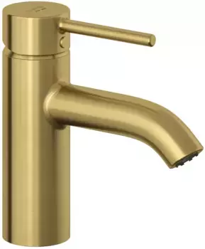 Смеситель для раковины Kludi Bozz 38266N076 с донным клапаном, золотой матовый