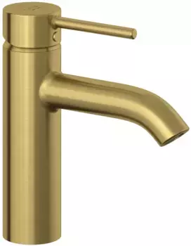 Смеситель для раковины Kludi Bozz 38288N076 с донным клапаном, золотой матовый