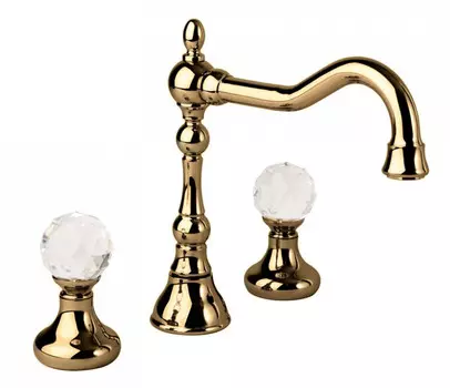 Смеситель для раковины на три отверстия бронза, ручки Svarovski Cezares Atlantis ATLANTIS-BLS2-A-02-Sw