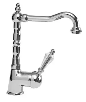 Смеситель для раковины с донным клапаном хром, ручка Swarovski Cezares Vintage VINTAGE-LSM2-01-Sw