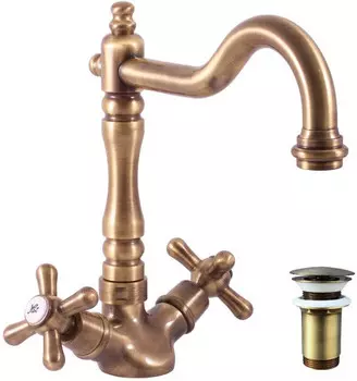 Смеситель для раковины с донным клапаном Rav Slezak Morava Retro MK121.5/8SM