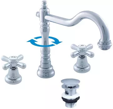 Смеситель для раковины с донным клапаном Rav Slezak Morava Retro MK132.5