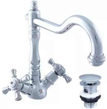 Смеситель для раковины с донным клапаном Rav Slezak Morava Retro MK321.5/8