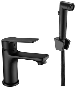 Смеситель для раковины с гигиеническим душем Esko Singapore black SB 27H