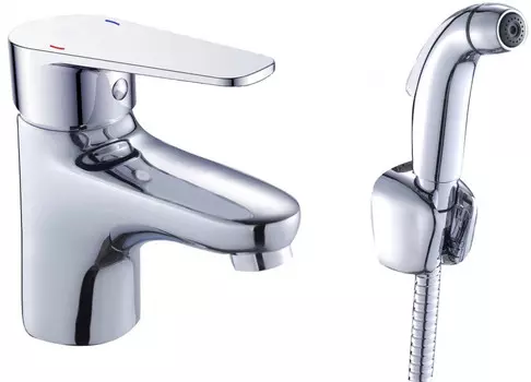 Смеситель для раковины с гигиеническим душем Orange Otto M22-022cr