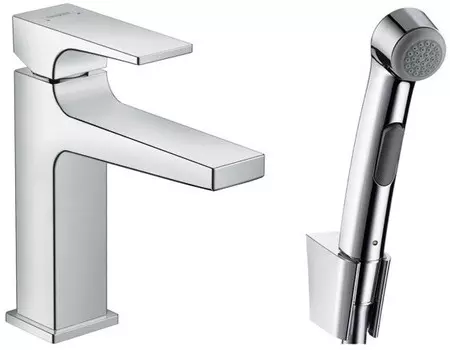 Смеситель для раковины с гигиеническим душем с донным клапаном Hansgrohe Metropol 32522000