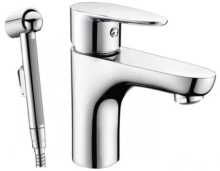Смеситель для раковины с гигиенической лейкой WasserKRAFT Leine 3508