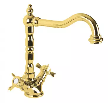 Смеситель для раковины золото 24 карат Cezares Lord LORD-LS2-03/24