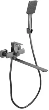 Смеситель для ванны Belz B22613-3 универсальный, с душевым гарнитуром, вороненая сталь