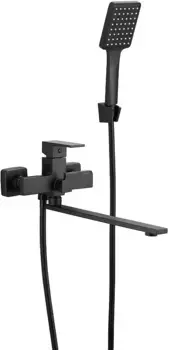 Смеситель для ванны Belz B22613-7 универсальный, с душевым гарнитуром, черный матовый