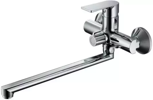 Смеситель для ванны Belz B22679 универсальный, с душевым гарнитуром, хром