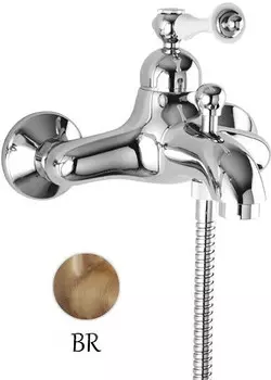 Смеситель для ванны бронза, ручка белая Cezares Margot MARGOT-VM-02-Bi