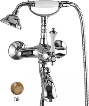 Смеситель для ванны бронза, ручка белая Cezares Margot MARGOT-VDM-01-Bi