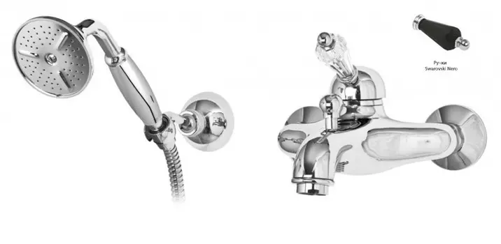 Смеситель для ванны хром, ручка Swarovski Nero Cezares Vintage VINTAGE-VDM-01-Sw-N