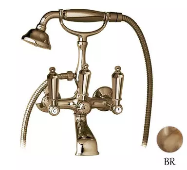 Смеситель для ванны с ручным душем бронза, ручки металл Cezares First FIRST-VD-02-M