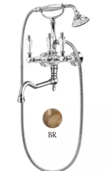 Смеситель для ванны с ручным душем бронза, ручки Swarovski Cezares Diamond DIAMOND-VDF-02-Sw