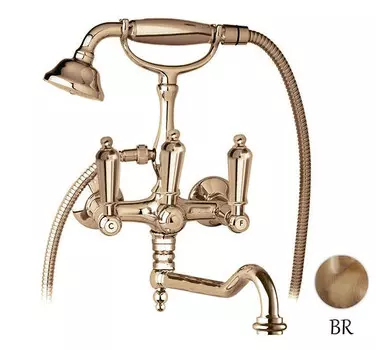 Смеситель для ванны с ручным душем бронза, ручки металл Cezares First FIRST-VDF-02-M