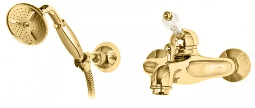 Смеситель для ванны золото 24 карат, ручка Swarovski Cezares Vintage VINTAGE-VDM-03/24-Sw