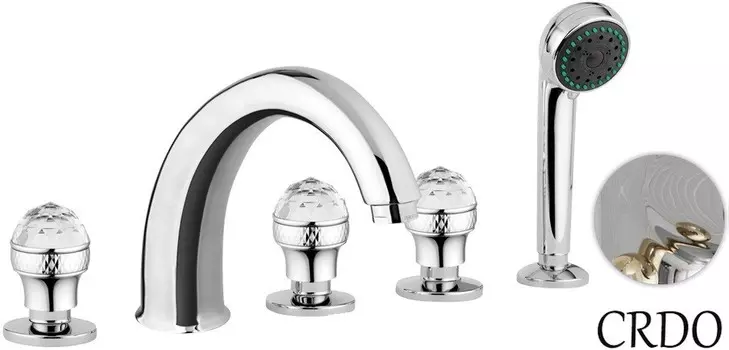 Смеситель на борт ванны Migliore Axo Swarovski ML.AXO-680F.CRDO