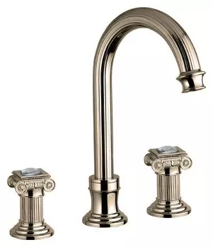 Смеситель на раковину на три отверстия бронза, ручки swarovski Cezares Olimp OLIMP-BLS2-A-02-Sw