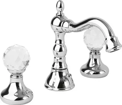 Смеситель на раковину на три отверстия хром, ручки Swarovski Cezares Atlantis ATLANTIS-BLS2-01-Sw