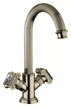 Смеситель на раковину с донным клапаном бронза, ручки Swarovski Cezares Olimp OLIMP-LS2-02-Sw