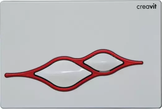 Кнопка смыва Creavit Ufo GP100101 для инсталляции, белый/красный