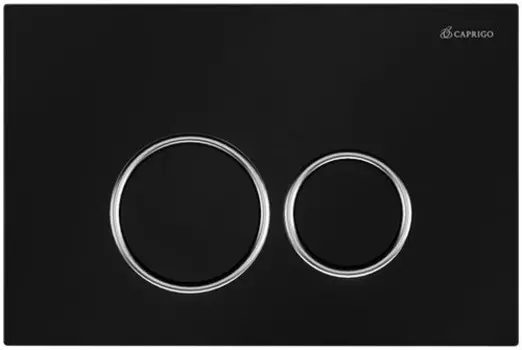 Кнопка смыва Caprigo Dew-R DA001-black/crm для инсталляции, черный матовый/хром/черный матовый