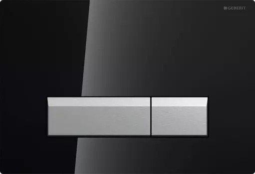 Кнопка смыва Geberit Sigma40 115.600.SJ.1 для инсталляции, со встроенной системой удаления запаха, черный/матовый алюминий