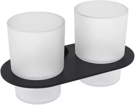 Стакан для зубных щеток Raglo R300.08.06 двойной, настенный, черный матовый