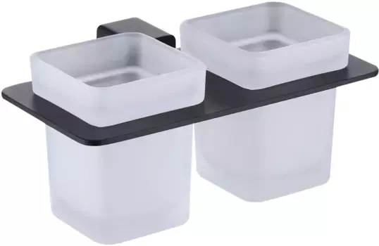 Стакан для зубных щеток Raglo R301.08.06 двойной, настенный, черный матовый