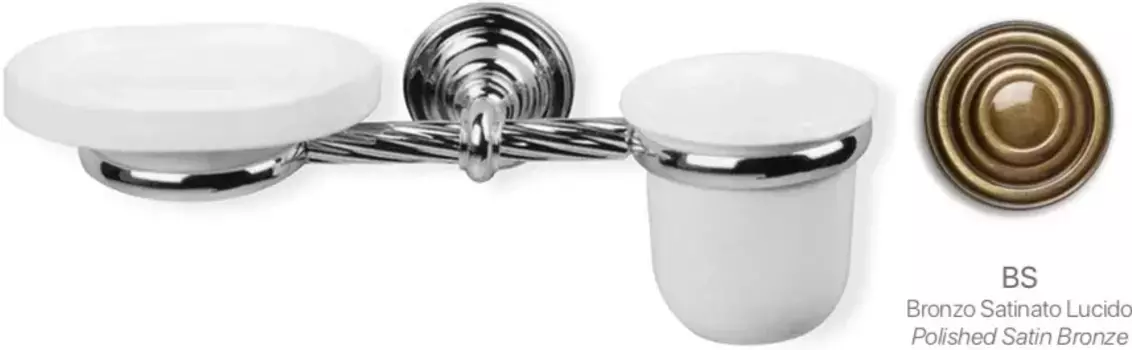 Стакан для зубных щеток с мыльницей Stil Haus Giunone G14(25) настенный, бронза