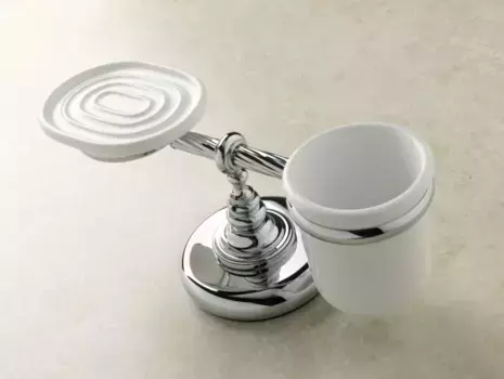 Стакан для зубных щеток с мыльницей Stil Haus Giunone G15M(08) настольный, хром